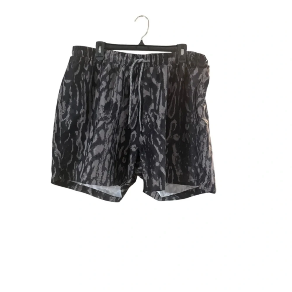 INC International Concepts Charcoal Patterned Swim Trunks